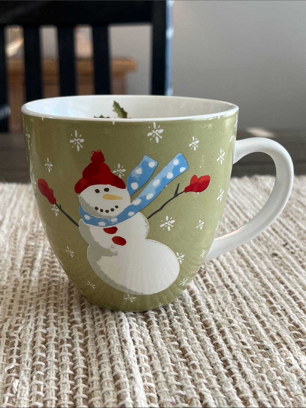 Eddie Bauer Festive Snowman Holiday Mug - Green